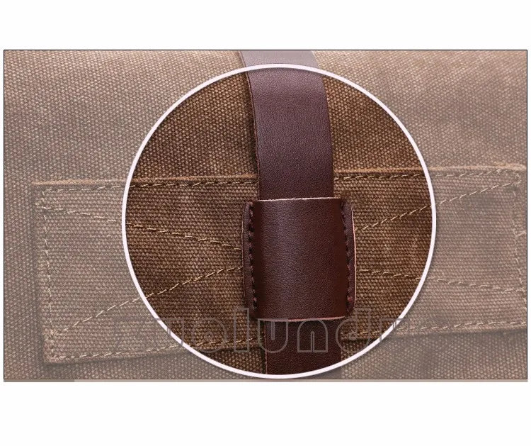Men's Canvas Messenger Bag — Vintage Crossbody Shoulder Bag