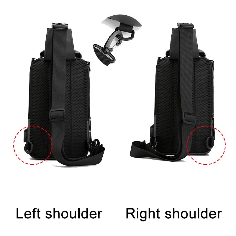Waterproof Crossbody Bag for Men — USB Charging Anti-Theft Sling