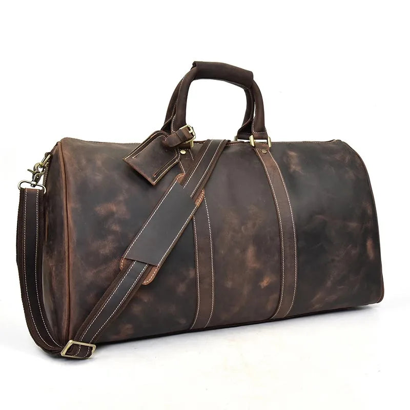 Men's Genuine Leather Duffle Bag
