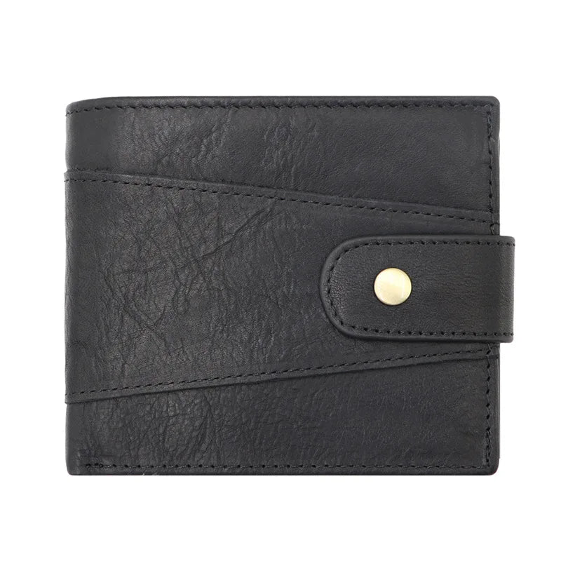 RFID Genuine Leather Men's Wallet — Slim Bifold Card Holder