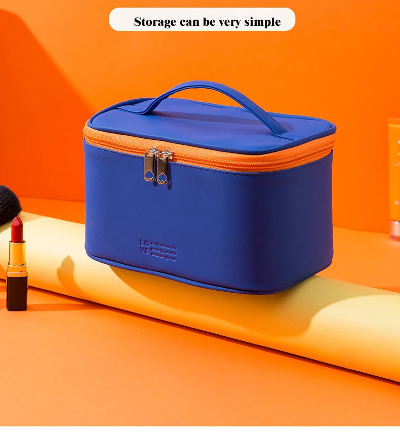 Large Easy-Clean PU Travel Makeup Bag