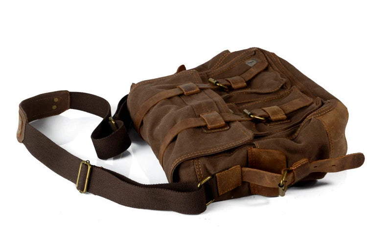 Canvas & Leather Messenger Bag