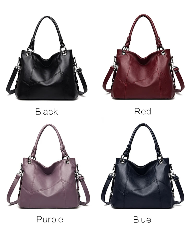 Slouchy Leather 2 way bag-Top Handles + Detachable Strap