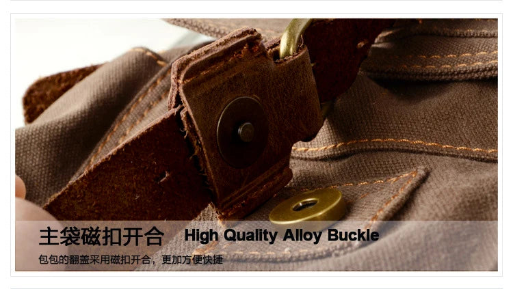 Canvas & Leather Messenger Bag