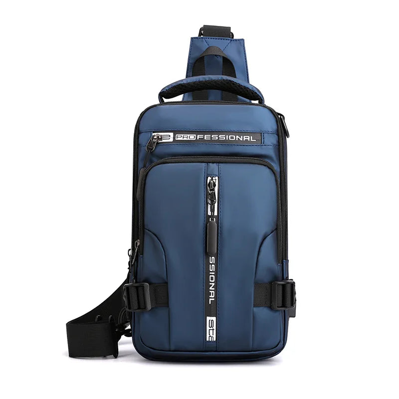Waterproof Crossbody Bag for Men — USB Charging Anti-Theft Sling