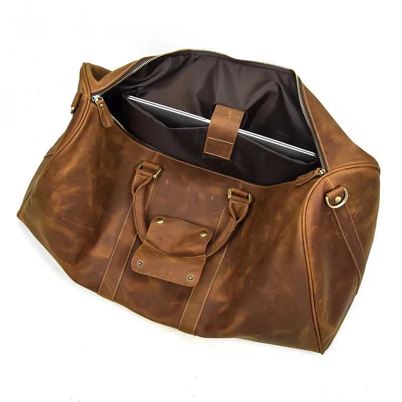 Men's Genuine Leather Duffle Bag