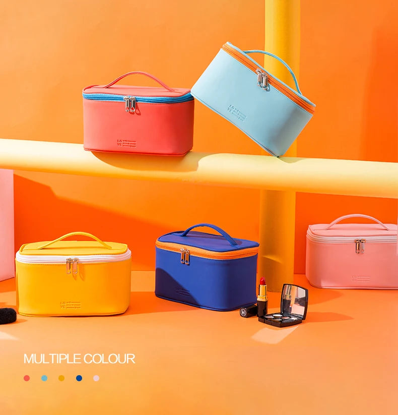 Large Easy-Clean PU Travel Makeup Bag