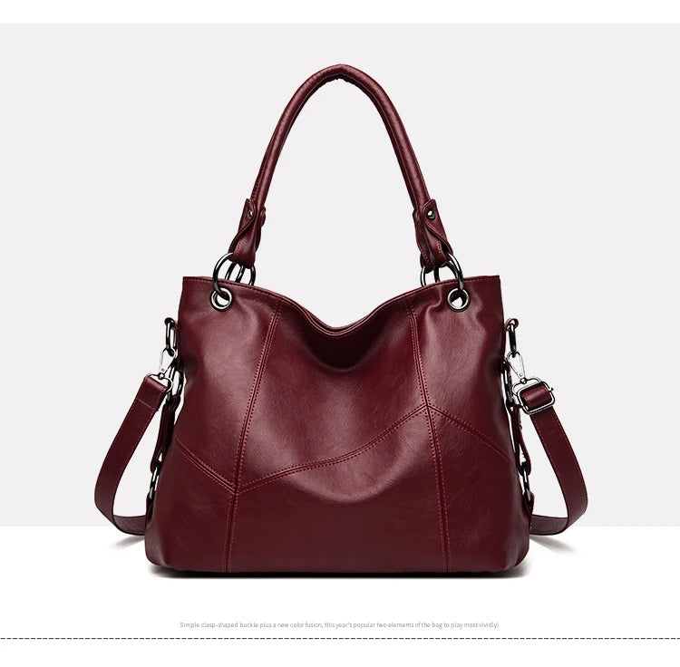 Slouchy Leather 2 way bag-Top Handles + Detachable Strap