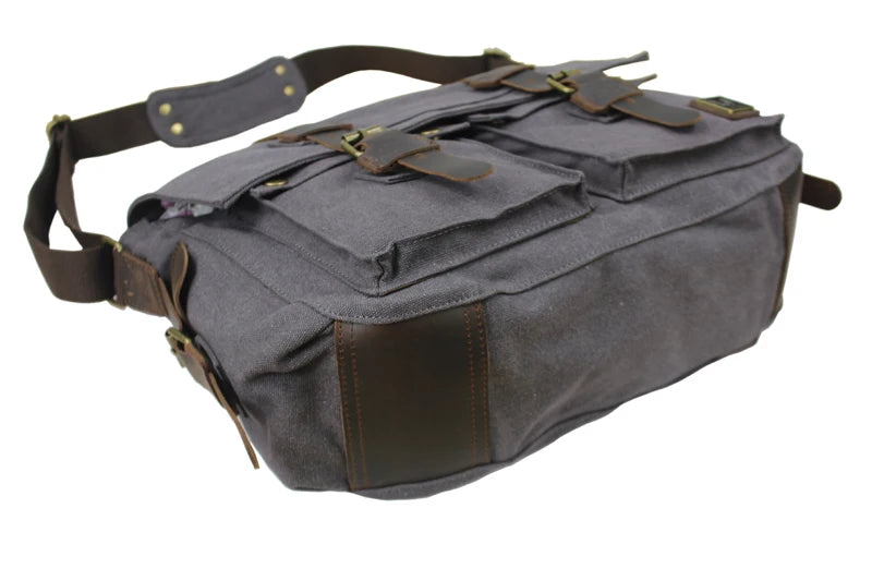 Canvas & Leather Messenger Bag