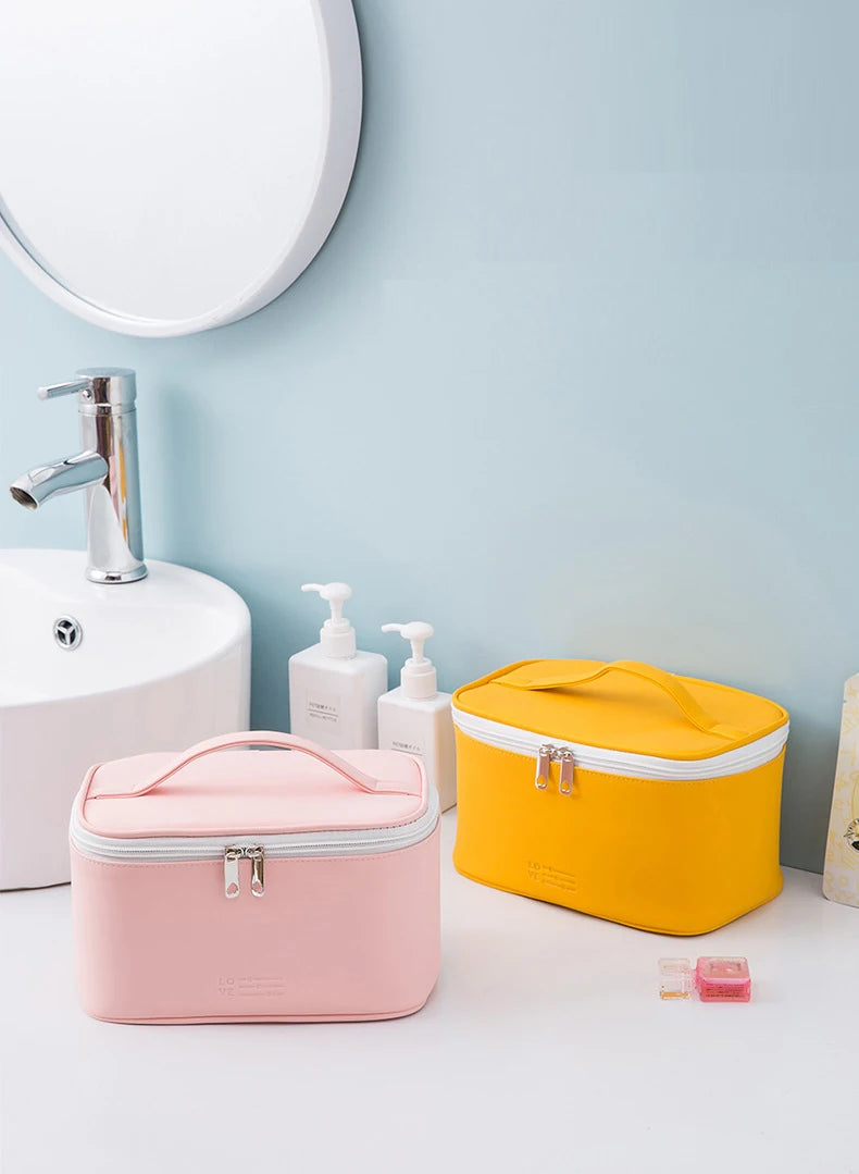 Large Easy-Clean PU Travel Makeup Bag