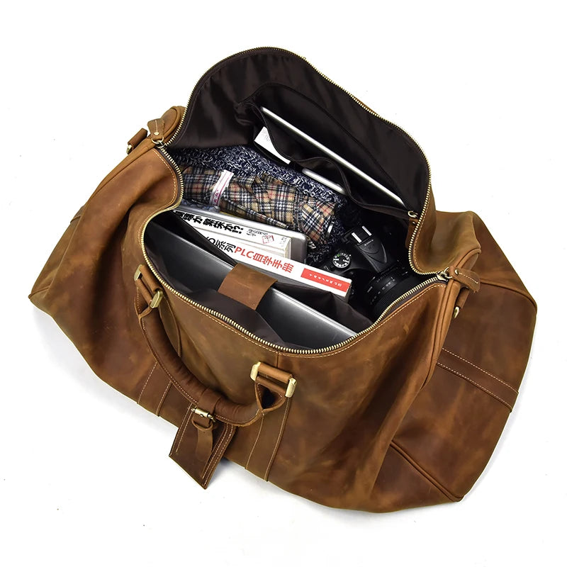 Men's Genuine Leather Duffle Bag