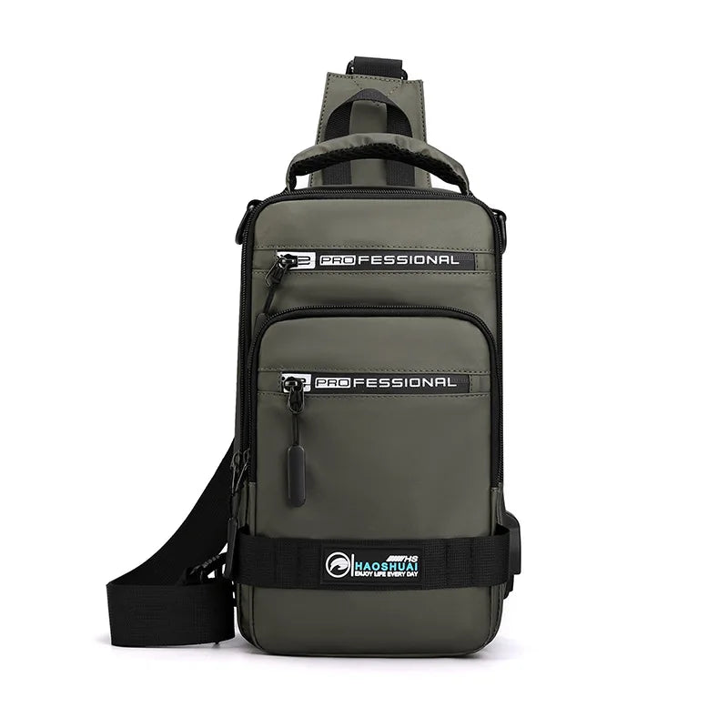 Waterproof Crossbody Bag for Men — USB Charging Anti-Theft Sling