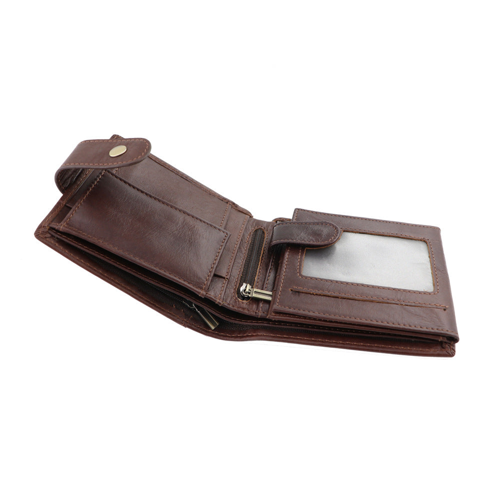 RFID Genuine Leather Men's Wallet — Slim Bifold Card Holder