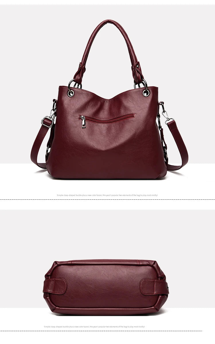 Slouchy Leather 2 way bag-Top Handles + Detachable Strap