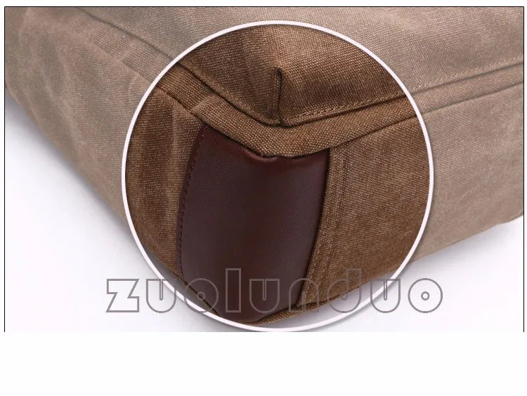 Men's Canvas Messenger Bag — Vintage Crossbody Shoulder Bag