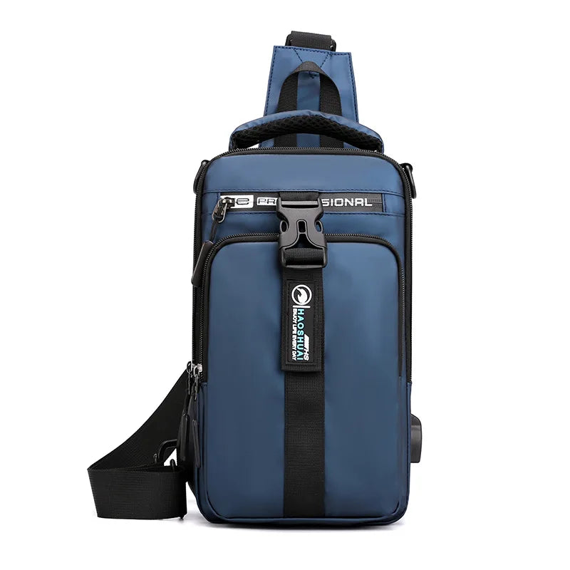 Waterproof Crossbody Bag for Men — USB Charging Anti-Theft Sling