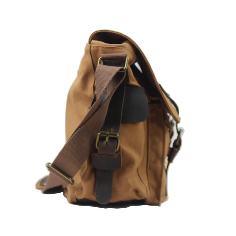 Canvas & Leather Messenger Bag