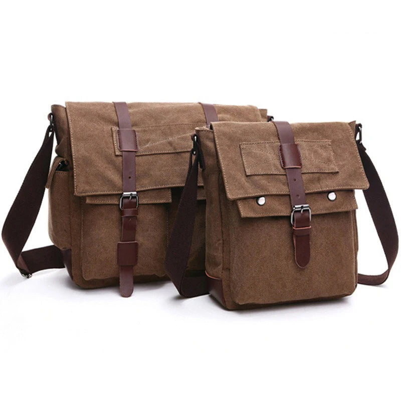 Men's Canvas Messenger Bag — Vintage Crossbody Shoulder Bag