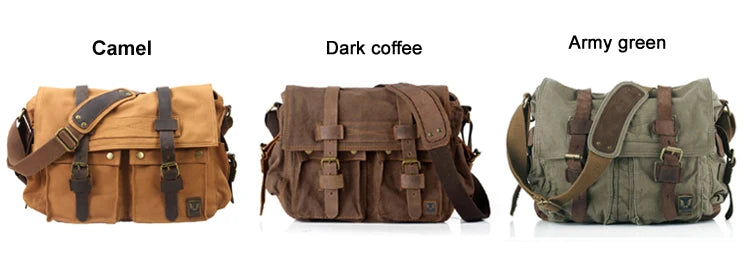 Canvas & Leather Messenger Bag