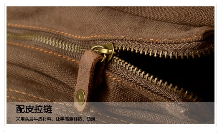 Canvas & Leather Messenger Bag
