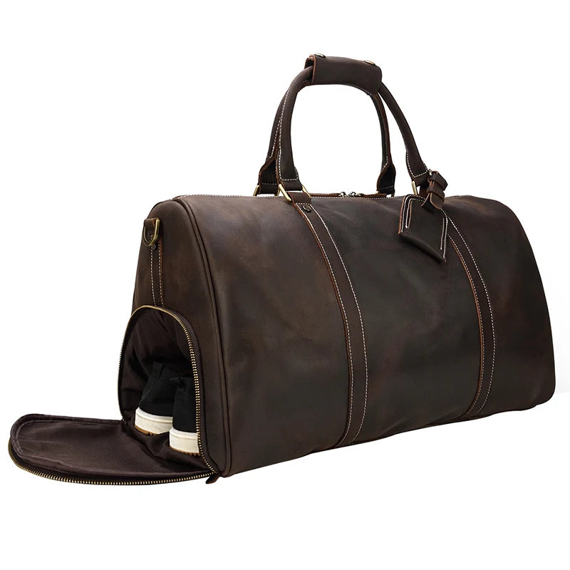 Men's Genuine Leather Duffle Bag