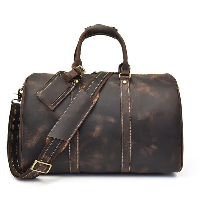 Men's Genuine Leather Duffle Bag