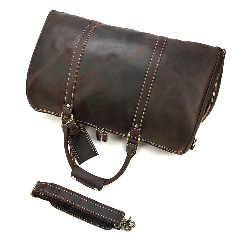 Men's Genuine Leather Duffle Bag