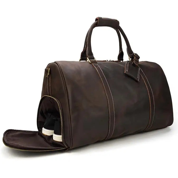Men's Genuine Leather Duffle Bag