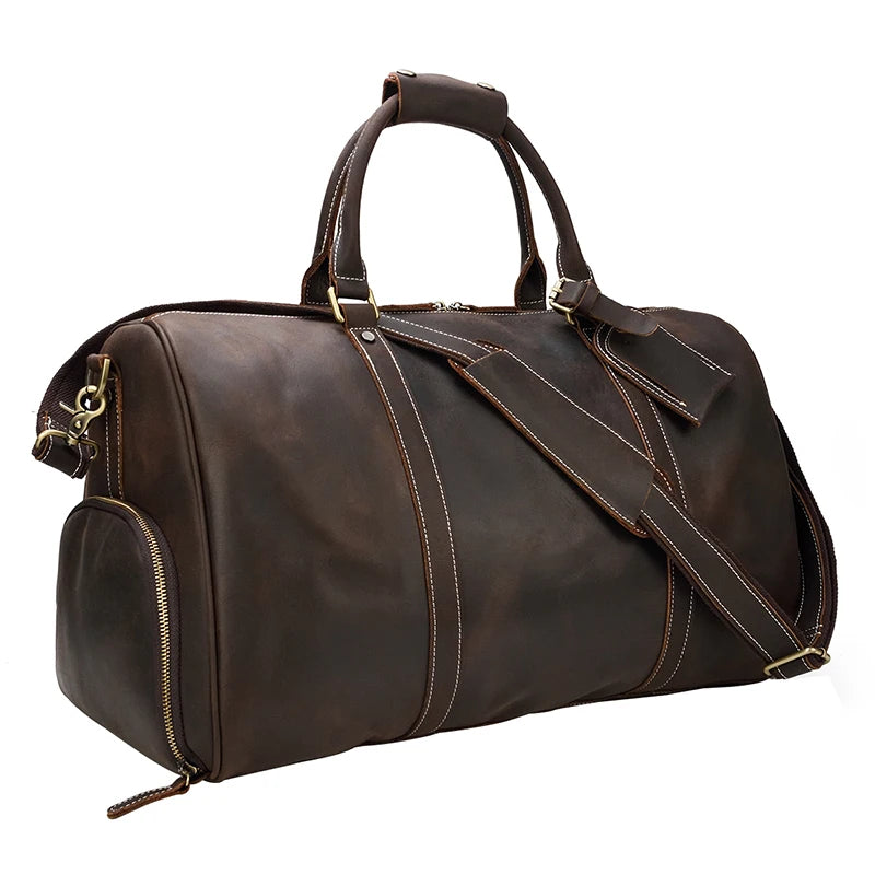 Men's Genuine Leather Duffle Bag