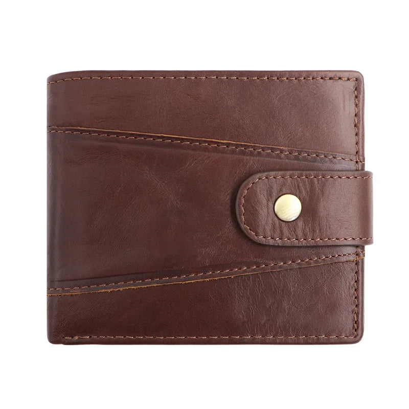 RFID Genuine Leather Men's Wallet — Slim Bifold Card Holder