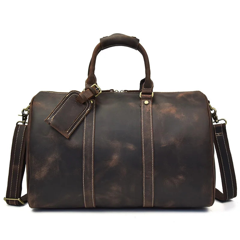 Men's Genuine Leather Duffle Bag