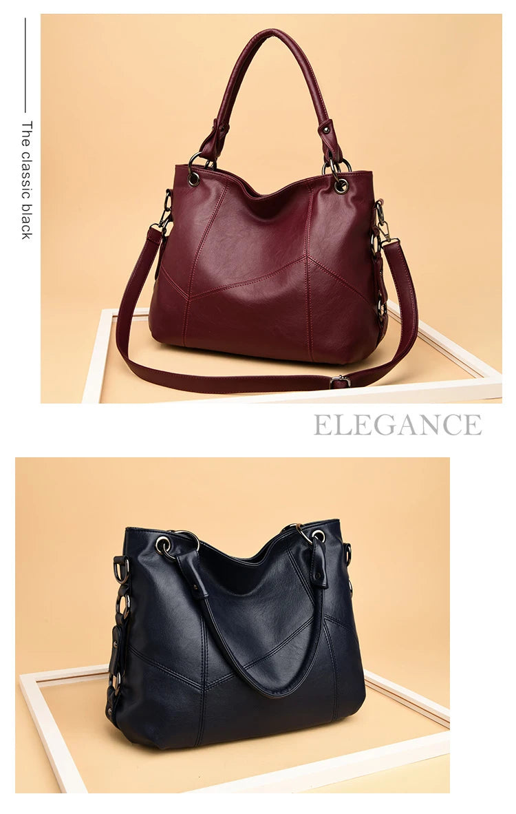 Slouchy Leather 2 way bag-Top Handles + Detachable Strap