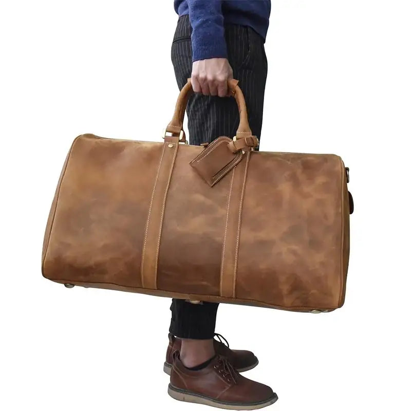Men's Genuine Leather Duffle Bag
