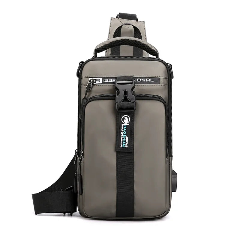 Waterproof Crossbody Bag for Men — USB Charging Anti-Theft Sling