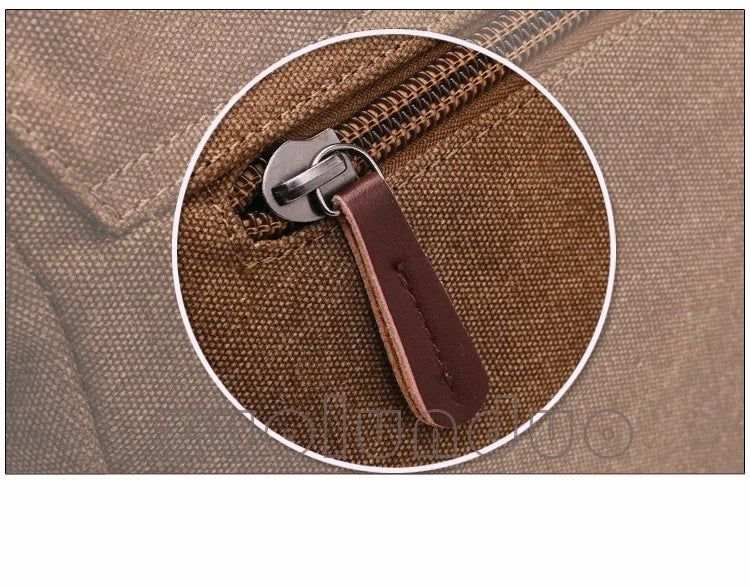 Men's Canvas Messenger Bag — Vintage Crossbody Shoulder Bag