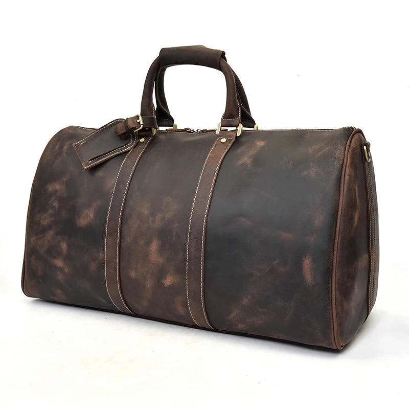 Men's Genuine Leather Duffle Bag