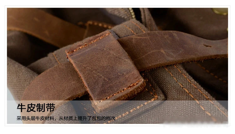 Canvas & Leather Messenger Bag