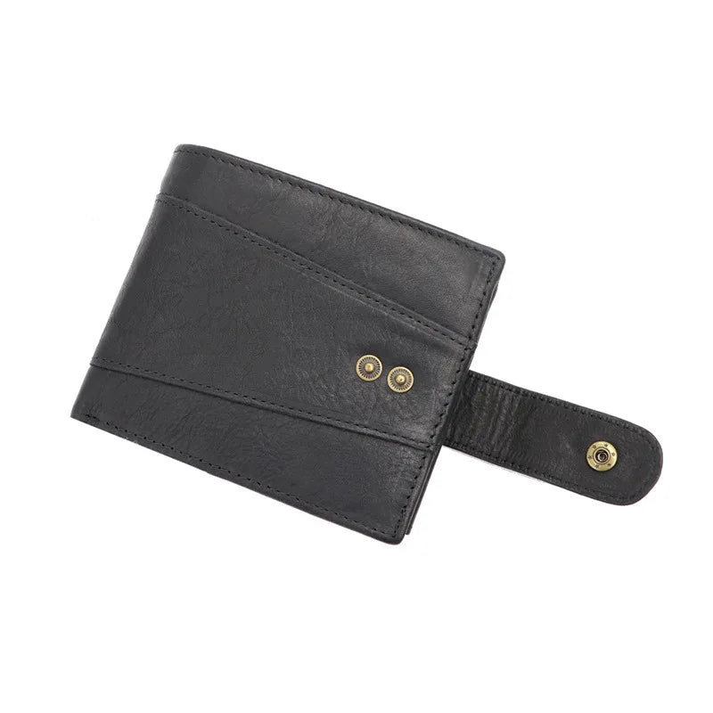 RFID Genuine Leather Men's Wallet — Slim Bifold Card Holder