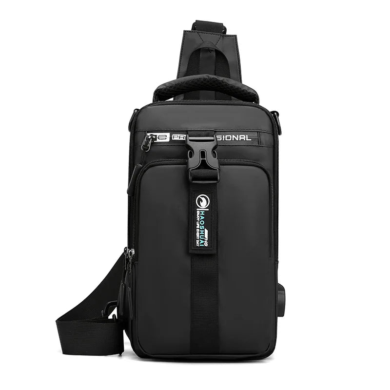 Waterproof Crossbody Bag for Men — USB Charging Anti-Theft Sling