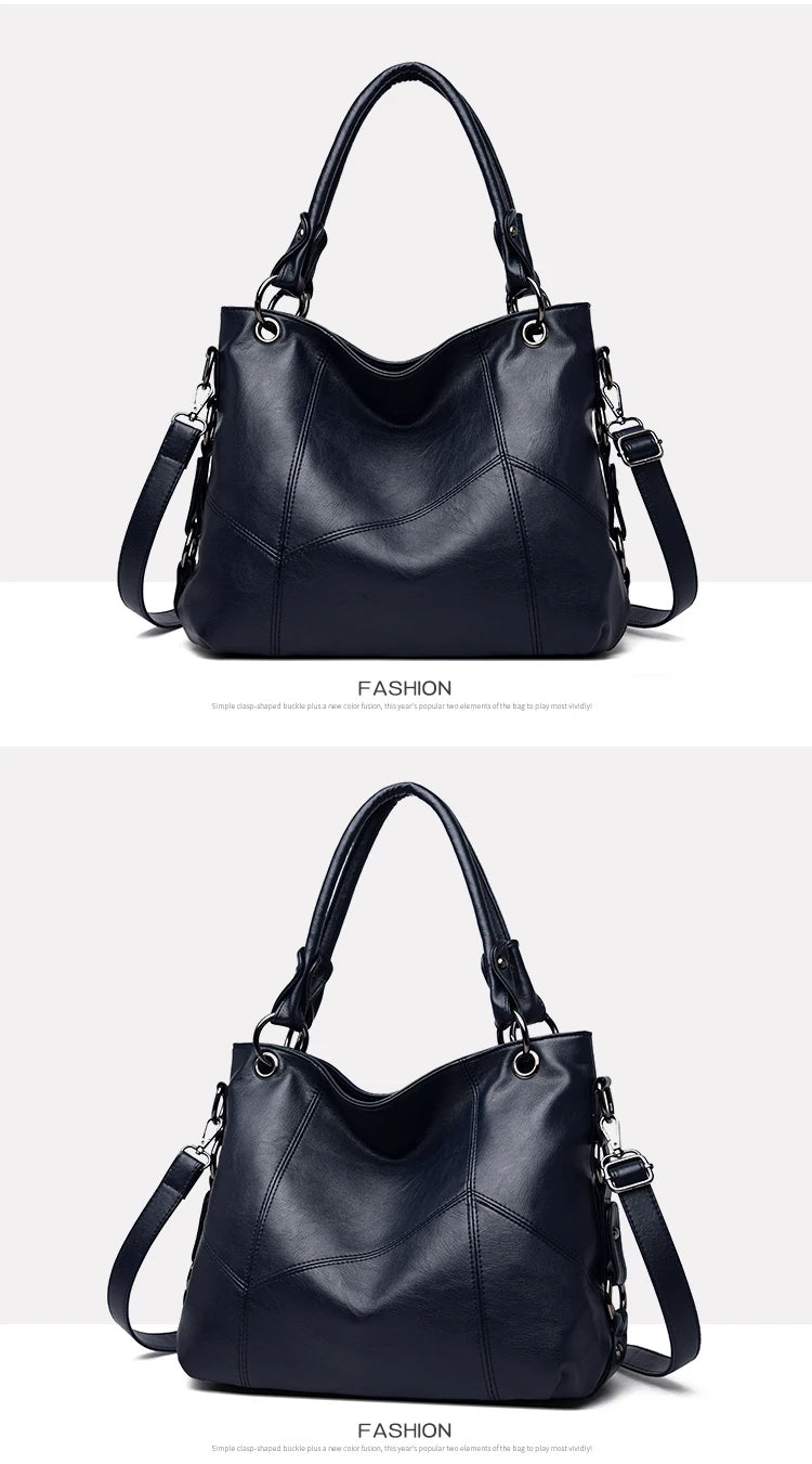 Slouchy Leather 2 way bag-Top Handles + Detachable Strap