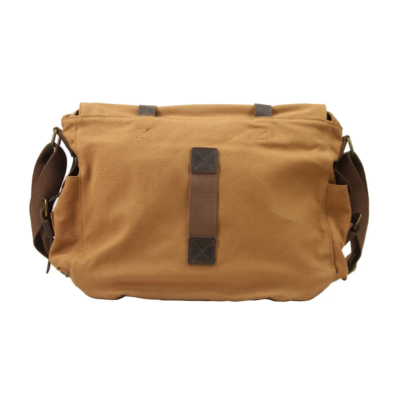 Canvas & Leather Messenger Bag