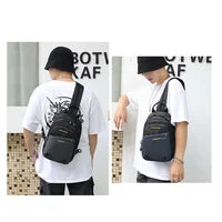 Waterproof Crossbody Bag for Men — USB Charging Anti-Theft Sling
