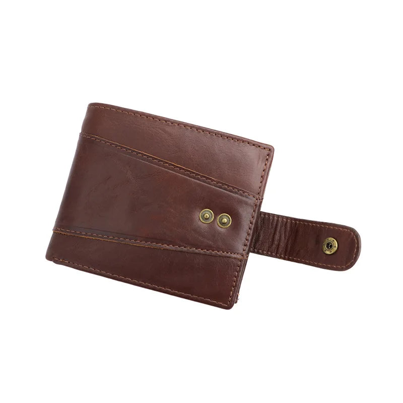 RFID Genuine Leather Men's Wallet — Slim Bifold Card Holder