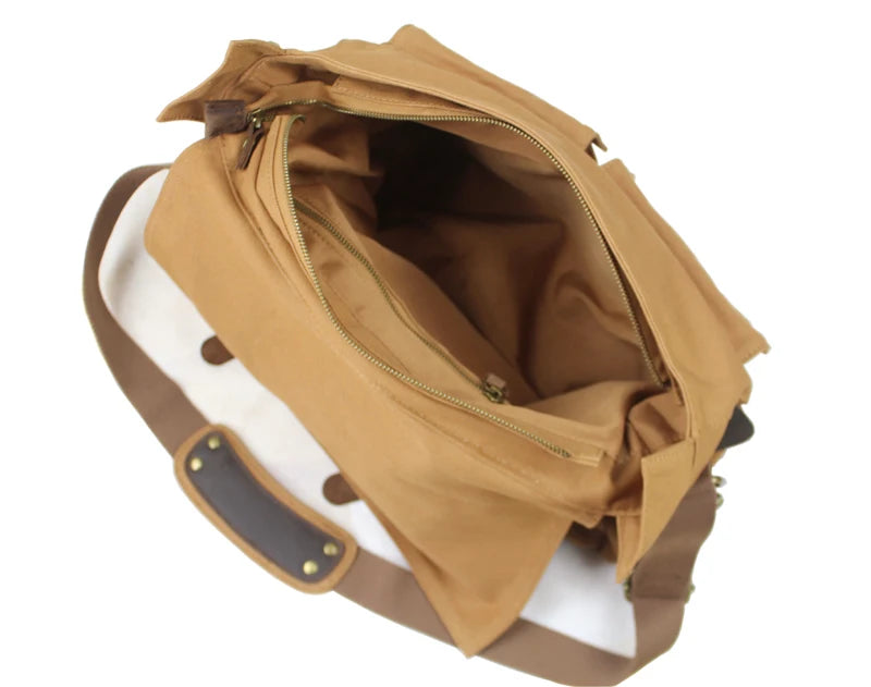 Canvas & Leather Messenger Bag