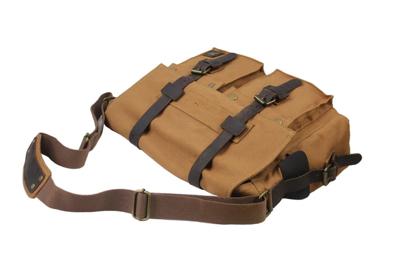 Canvas & Leather Messenger Bag