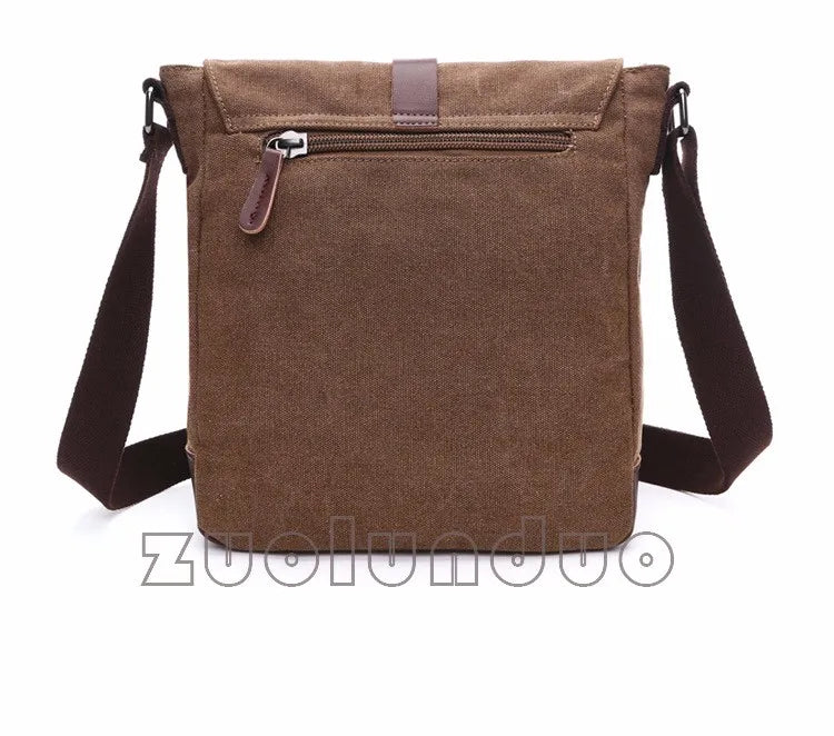 Men's Canvas Messenger Bag — Vintage Crossbody Shoulder Bag