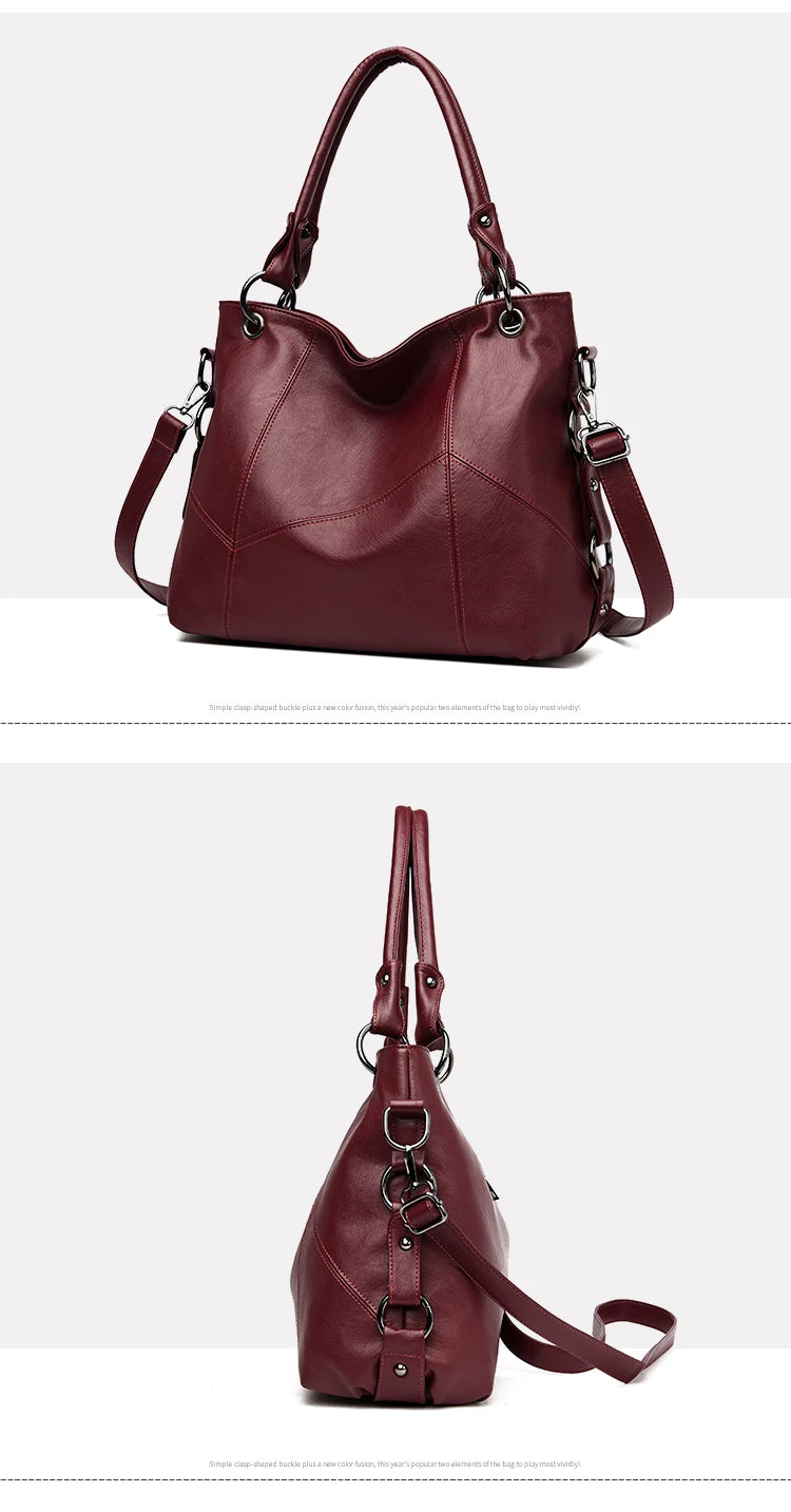 Slouchy Leather 2 way bag-Top Handles + Detachable Strap