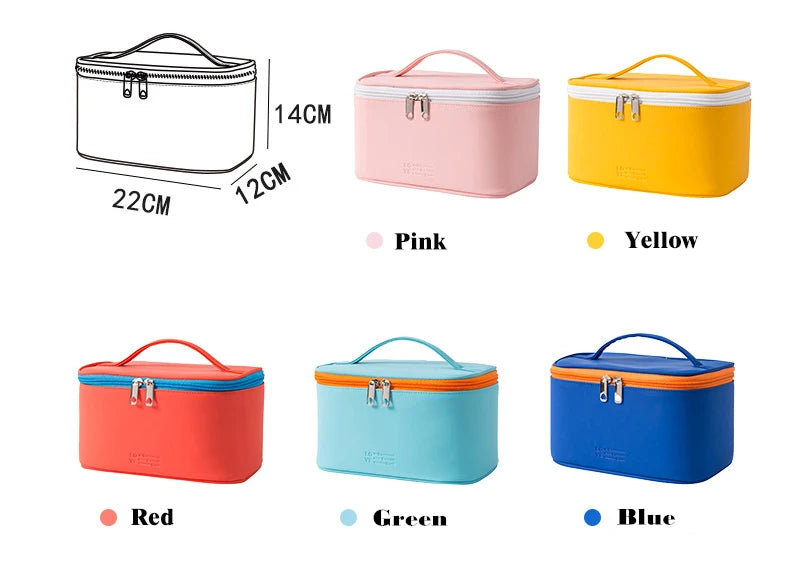 Large Easy-Clean PU Travel Makeup Bag