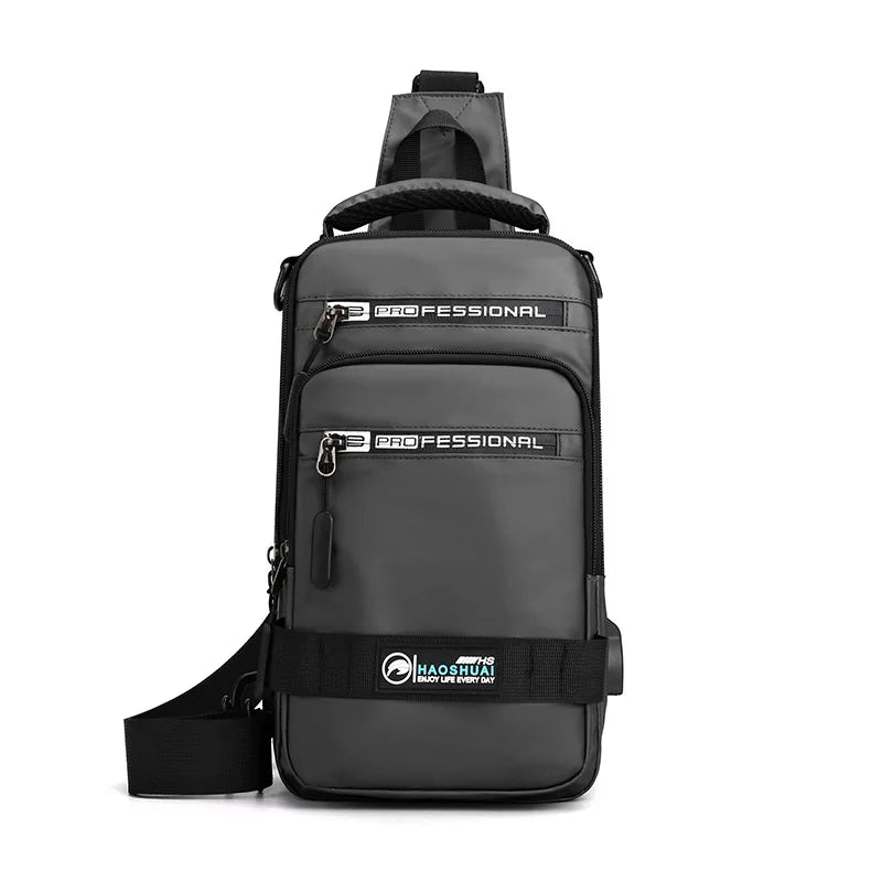 Waterproof Crossbody Bag for Men — USB Charging Anti-Theft Sling