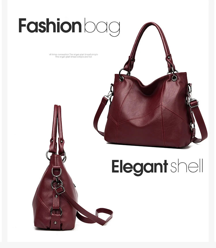 Slouchy Leather 2 way bag-Top Handles + Detachable Strap